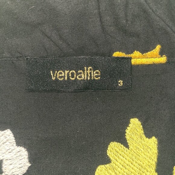 Vero Alfie Embroidered Cotton Button Up Shirt Dress Ruffle Lace Inset Sleeve 3 - Picture 7 of 8